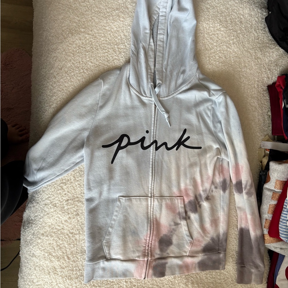 PINK Victoria's Secret Tie-Dye Hoodie - Black, Pink, Gray